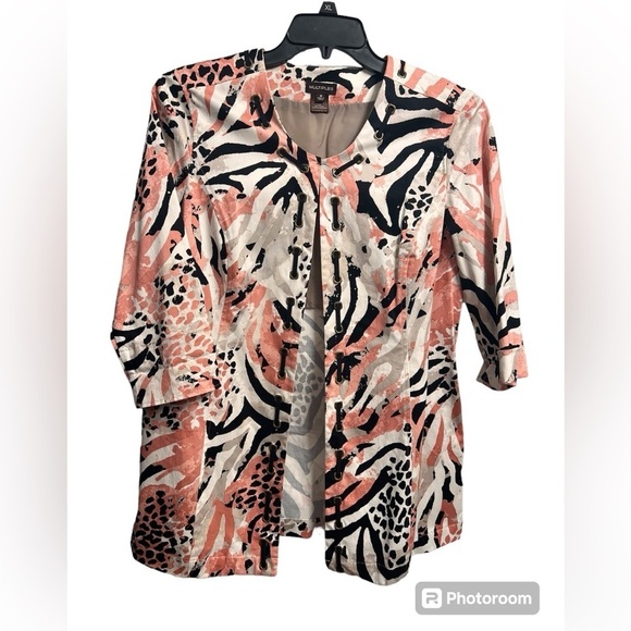MULTIPLES medium light jacket 100% polyester 3/4 length sleeves - Picture 1 of 8